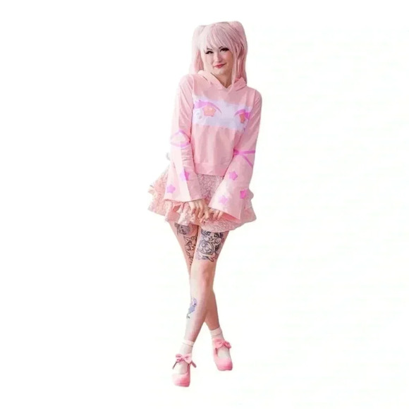 Mori Galaxy STARRY EYES HOODED CROP - Picture 1 of 7